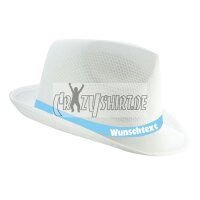 Trilby "Mafia" mit Wunschaufdruck (weiß)