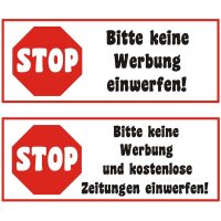 Aufkleber - STOP - KEINE WERBUNG!