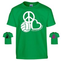 Kinder T-Shirt "Peace, Love & Volleyball"