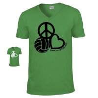 V-Neck-Shirt "Peace, Love & Volleyball"