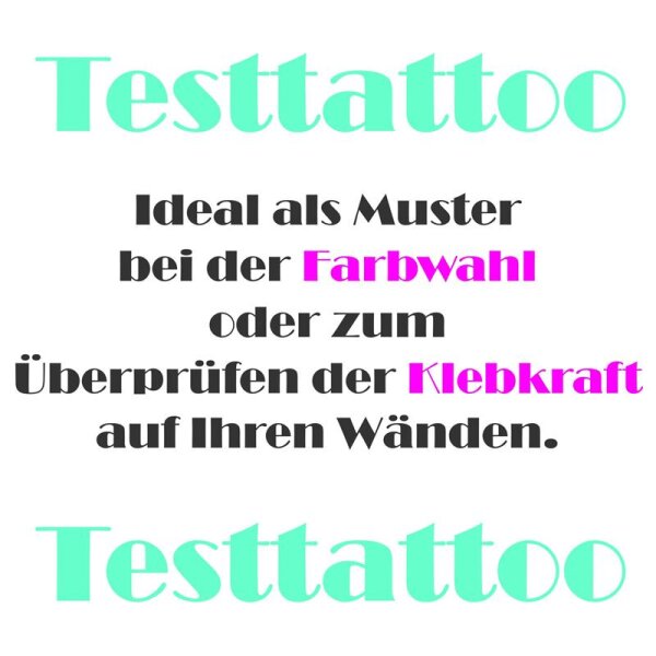 Muster zur Farbwahl und Klebetest