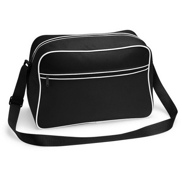 BAGBASE Retro Schultertasche Black / White