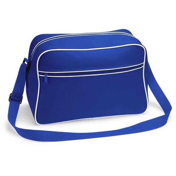 BAGBASE Retro Schultertasche Bright Royal / White