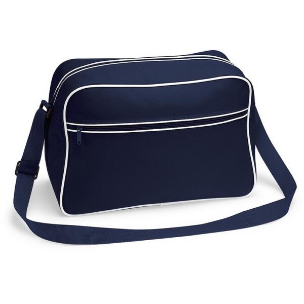 BAGBASE Retro Schultertasche French Navy / White