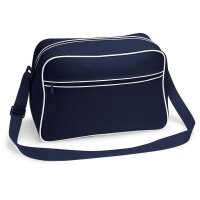 BAGBASE Retro Schultertasche French Navy / White