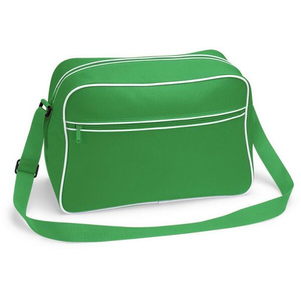 BAGBASE Retro Schultertasche Pure Green / White