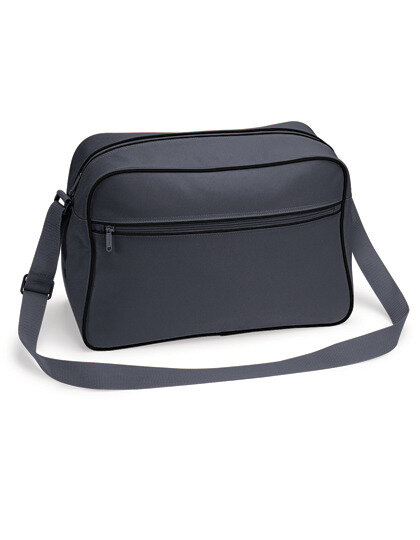 BAGBASE Retro Schultertasche Graphite Grey / Black