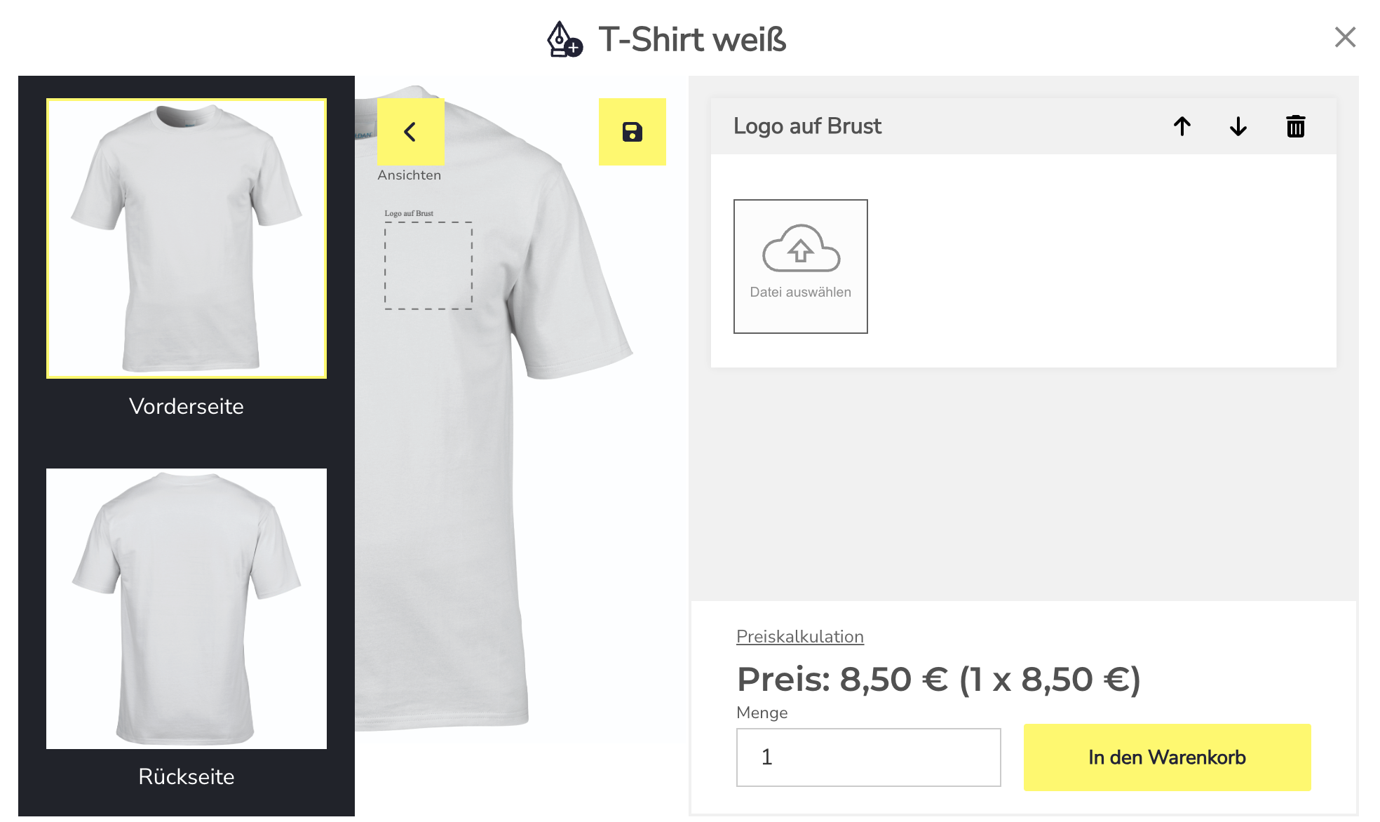 Shirt-Creator: T-Shirt vorne und hinten frei gestalten