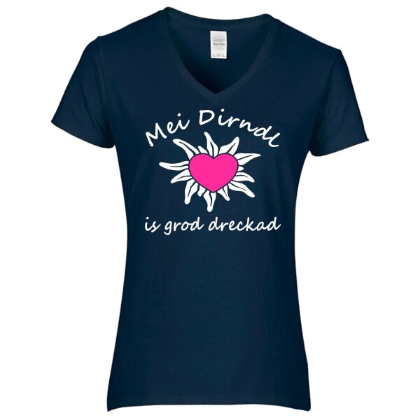 - is grod dreckad - weiß / Herz pink -