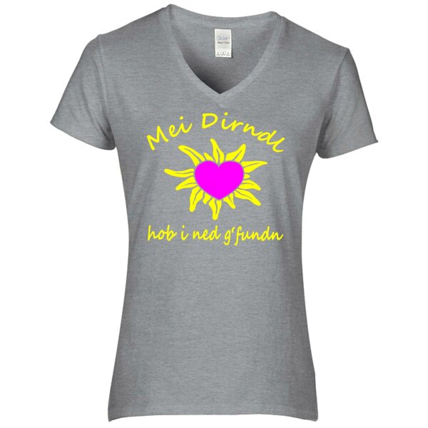 hob i ned g´ fundn - neon gelb / Herz neon pink