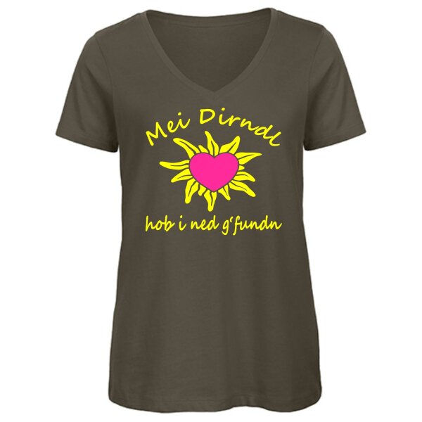 - hob i ned g´ fundn - neongelb / Herz neonpink -