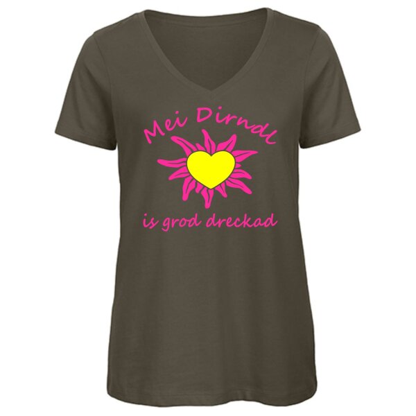 - is grod dreckad - neonpink / Herz neongelb -