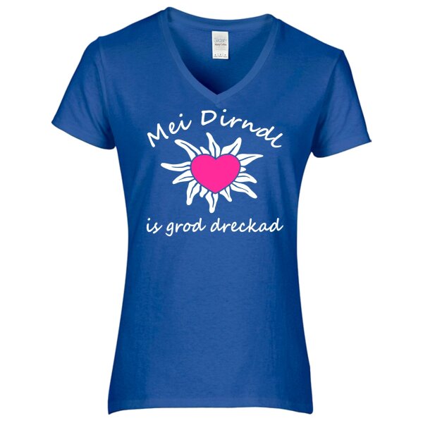- is grod dreckad - weiß / Herz pink -