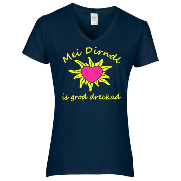 - is grod dreckad - neon gelb / Herz neon pink -