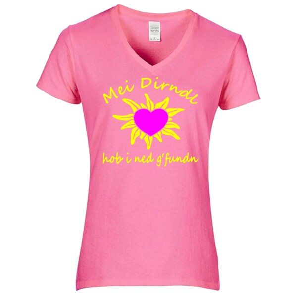 - hob i ned g´ fundn - neon gelb / Herz neon pink -