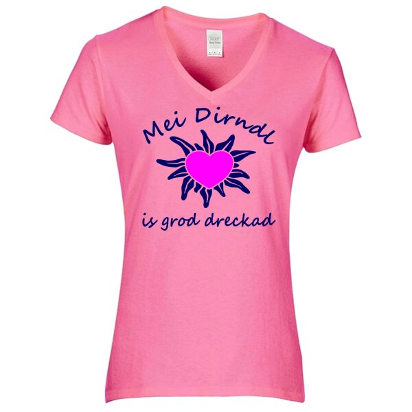 - is grod dreckad - dunkelblau / Herz pink -
