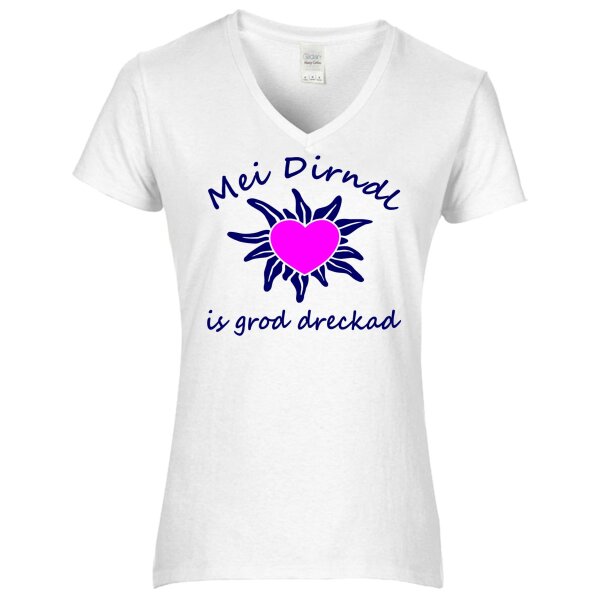 - is grod dreckad - dunkelblau / Herz pink -