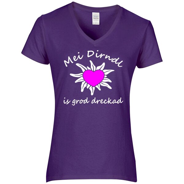 - is grod dreckad - weiß / Herz pink -