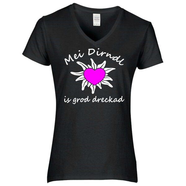- is grod dreckad - weiß / Herz pink -
