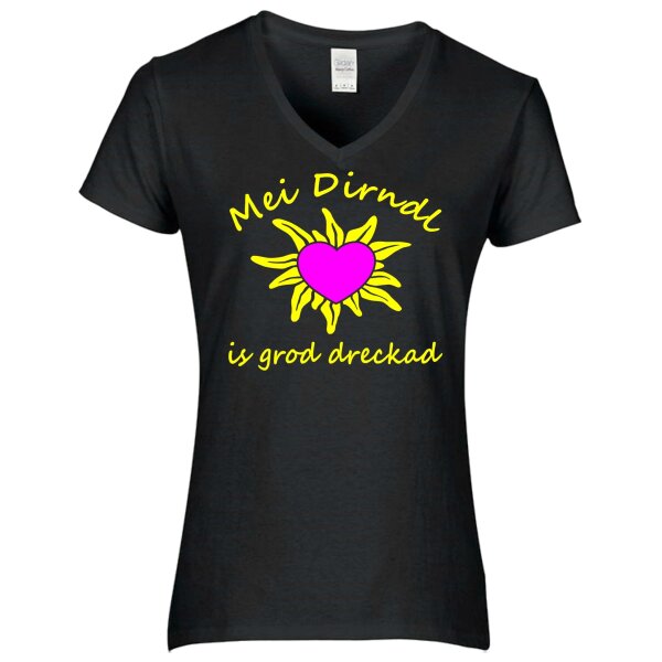 - is grod dreckad - neon gelb / Herz neon pink -