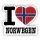 Aufkleber - I LOVE NORWEGEN