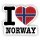 Aufkleber - I LOVE NORWEGEN