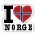 Aufkleber - I LOVE NORWEGEN